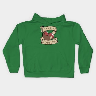 Crazy Sloth Lady Tattoo Kids Hoodie